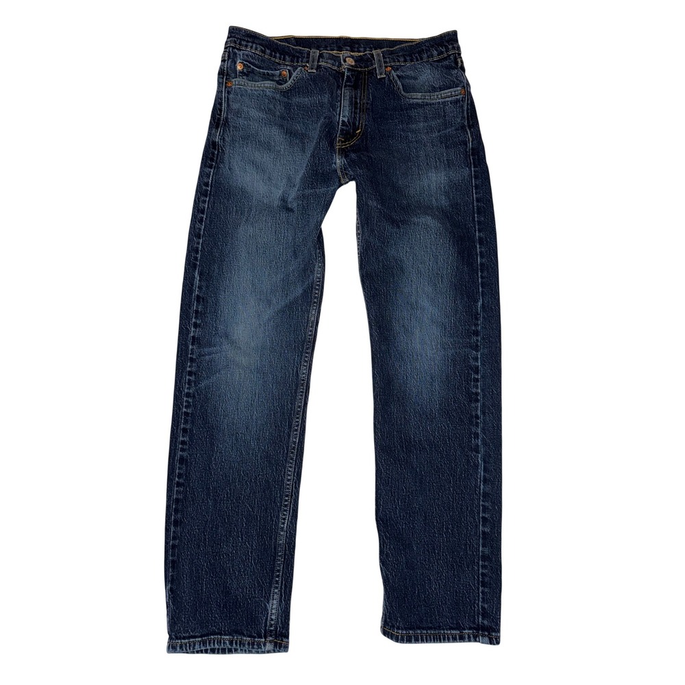 Levis 505 Regular Fit Jeans Mens 32x30 Blue Dark Wash Straight Leg Denim